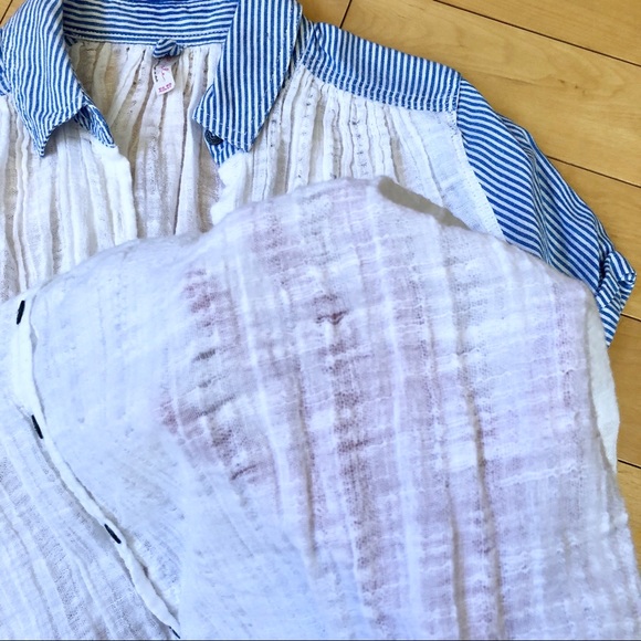 Free people, white cotton gauze with stripe shirt - Picture 8 of 8